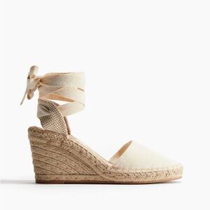 H&M WEDGE-HEEL ESPADRILLES in cream